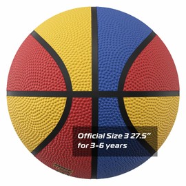Longsail Kids Size 3 Basketball, 22.5" Basketballs Premium Rubber, Basketball with Pump for Indoor Outdoor, Beach and Pool Water Basketball