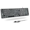 KOPJIPPOM Large Print Backlit Keyboard for Mac, Dual Interface, Low