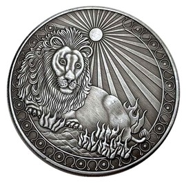 Creative Twelve Constellations Zodiac Coin Challenge Ancient Silver Commemorative Coins Home Decor Crafts Art Collection Gift (Leo)