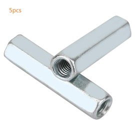 5 Pcs M6 Long Rod Nut, Hex Coupling Nut, M6 Threaded Rod Connector, Sleeve Nut Standoff Threaded Fasteners