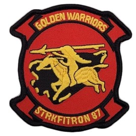 Top-Gun Rooster Rooster Golden Warriors Patch (3.5 Inch) Hook and Loop Badge US Navy Fighters Weapon School Flight Suit DIY Costume Patches