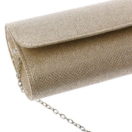 IOOOFU Women's Evening Shoulder Bag Bridal Clutch Party Prom Wedding Envelope Handbag - Gold, 20x11x5cm/7.87x4.33x1.97in