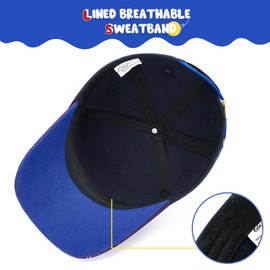 WAWSAM Kids Baseball Hat Toddler Boys Hat Toddler Trucker Hat Adjustable Snapback Cap for Boys 4-8 Years (CA/US, Age, 4 Years, 8 Years, Dark Blue)