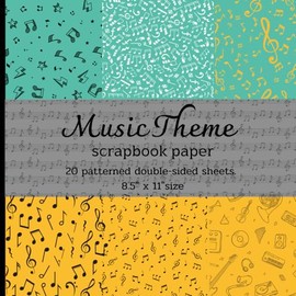 20 Music Themed Scrapbook Paper, Double Sided Sheets, Decorative Craft Paper Pad Supplies for Scrapbooking: 20 Sheets Music Pattern Paper 8.5 x 8.5 ... Paper Double-Sided Origami Paper Scrapbook