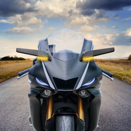 XM Adjustable Rearview Wind Wing Mirrors LED Turn Signals For Yamaha R3 R25 R15 V2