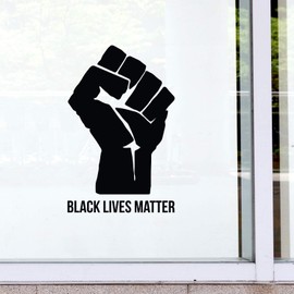 Vinyl Wall Art Decal - Fist Black Lives Matter - 25" x 16" - Empowerment Motivational Inspirational Black Power Symbol Quote Sticker Decor to Support Equality Strength Icon Human Civil Rights (Black)
