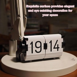 Jiawu Flip Clock, Retro Digital Flip Down Clock with Counting and Reminder Functions, Exquisite Automatic Page Turning Mechanical Desk Clock for Home Office School Hotel Decor