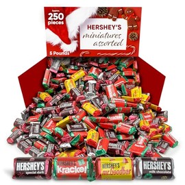Chocolate Candy Miniatures Bar Assorted Christmas - 5 pounds approx 250 pieces Individually Wrapped - Mix of Milk Chocolate, Dark Chocolate, Goodbar, Krackel, & more