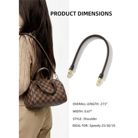 Replacement Leather Straps Fits Speedy Soft 25/30/35 Bags, Length 27.5 Inches, Comfortable Shoulder or Hand Carry Style(Ebene)