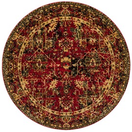 Unique Loom Saturn Collection Area Rug - Ion (7' 1" Round, Burgundy/ Beige)