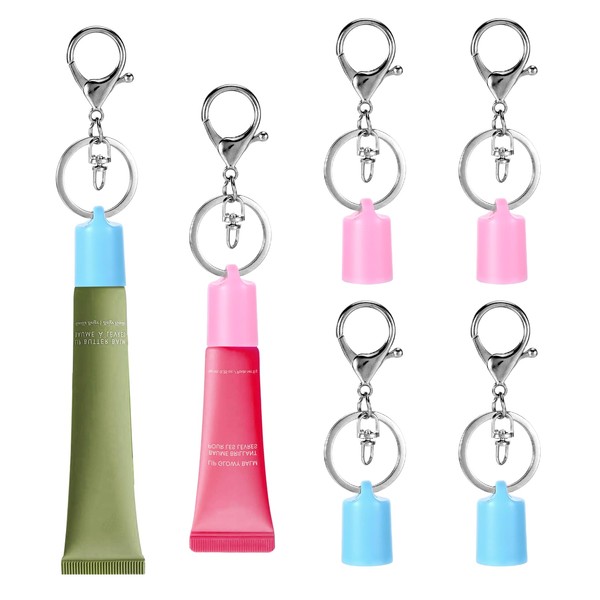 Hoohnnaa 4Pcs Lip Gloss Holder Keychain Cap for Summer Fridays,