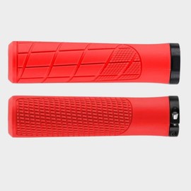 Andinus Gummigriffe für MTB, Mountainbike, BMX/Stadt, 135 mm, weicher und ergonomischer Griff mit verstellbarer Klemme, erhältlich in Rot, Orange, Blau, Braun und Schwarz (Rot)