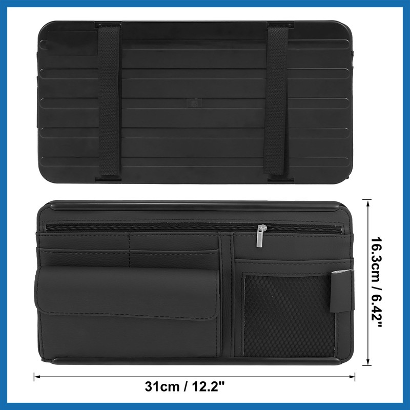 A ABSOPRO Black Universal Car Sun Visor Organizer Sunglasses Case