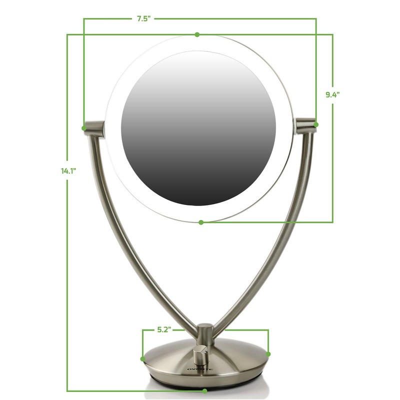 Ovente LED Lighted Makeup Mirror 7.5 Inch Table Top 1X