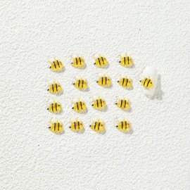 50Pcs Yellow Bee Nail Charms - 3D Resin Nail Decorations Flatback Kwaii Cute Nail Charms for Acrylic Nails，Nail Art Accessories，Nail Art Rhinestones