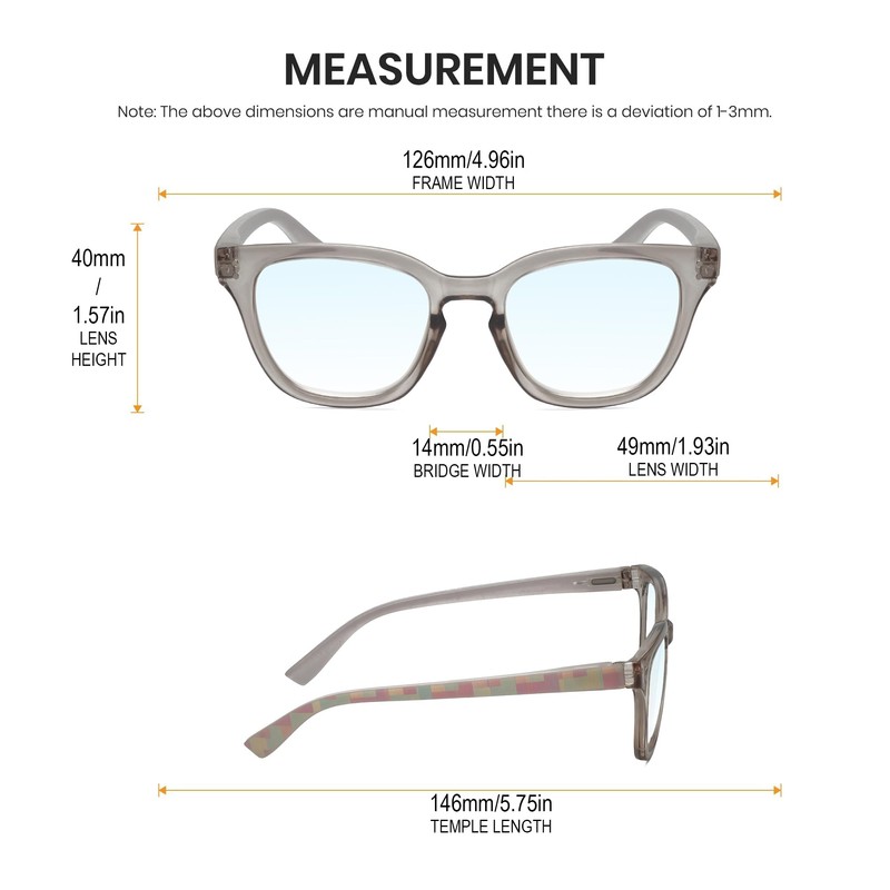 Calabria R860 Blue Light Reading Glasses +1.75 Grey Crystal Pink