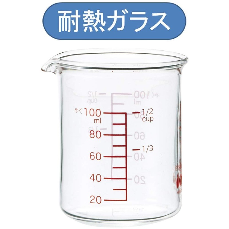 iwaki KBTMC100 Heat-resistant Glass Measuring Cup, Measuring Cup, 3.4 fl