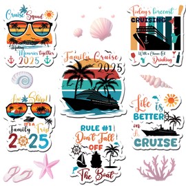 Large Cruise Door Decorations Magnetic - 6Pcs 2025 Reusable Magnetic Cruise Ship Door Magnets for Cabin, Refrigerator, Fridge, Yacht, Carnival Party Decor (Retro Style)