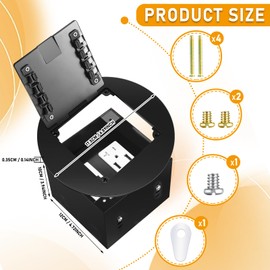 Chapou Recessed Floor Outlet 4. 72" x 4. 72" x 3. 94" 2-Gang with 4. 8a USB Chargers 20 Amp Floor Receptacles Round Hidden Outlet Kit Electrical Waterproof Box, ETL Listed(Black)