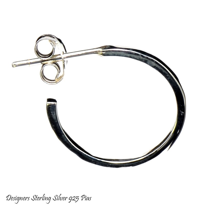 [Blue Gems] 片耳 Single Silver Earrings Hoop Simple; amthks –