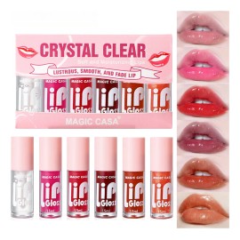 Set De 6 Brillos Labiales Cristal Hidratantes Y Duraderos