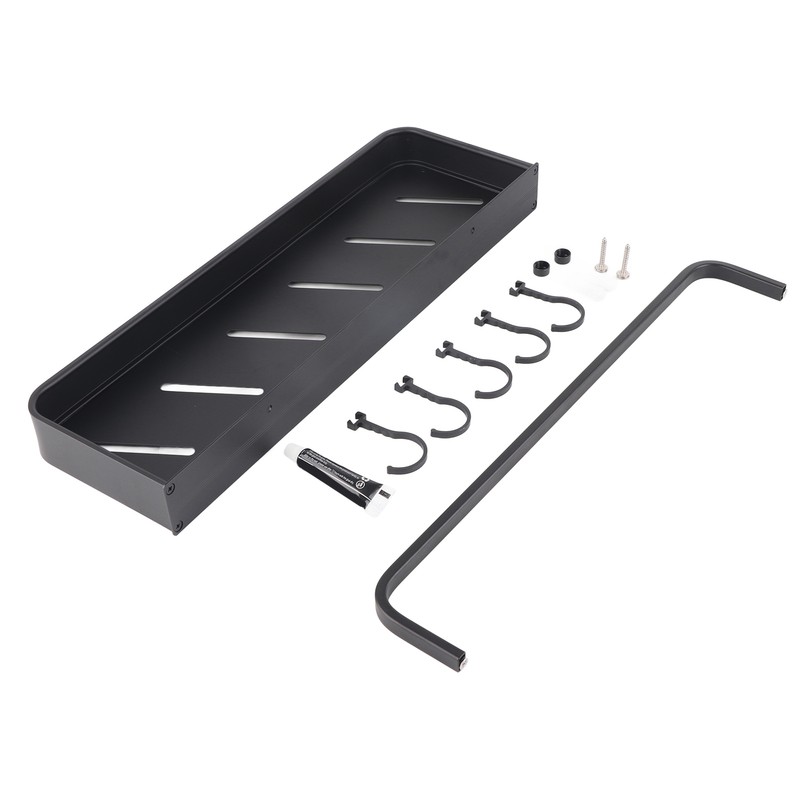 40cm Bathroom Storage Shelf Black Aluminum Wall Mounted Floating Shelves