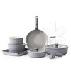 SENSARTE 17 Piece Ceramic Pots and Pans Set, Nonstick Detachable