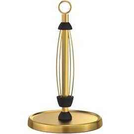 Gold Paper Towel Holder Countertop, Gold Kitchen Accessories Decor, One-Handed Tear, Stainless Steel, Weighted Base, Ring Paper Towel Holder Stand with Ratchet System for Kitchen Farmhouse Essentials