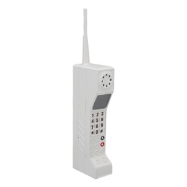Retro Cellphone Model, Old School Brick Cell Phone Prop for Home Living Room Decor Desktop Decoration (White)