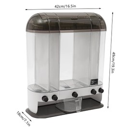 HAPPCUCOE Rice Dispenser,5 Grids Removable Dry Food Dispenser,Rice Container with Measuring Cup,Grain Dispenser for Kitchen,Brown