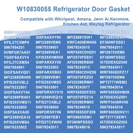 2PCS W10830055 Refrigerator Door Gasket Compatible with Whirlpool Maytag Kenmore KitchenAid Amana Replace Refrigerator Door Seal W10163991 W10191105 W10443238 AP6027230 PS11759512