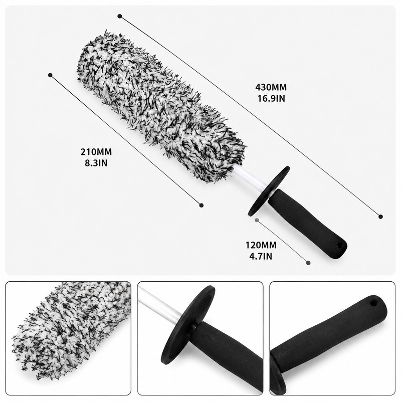 Car Wheel Cleaning Brush for Rims and Spokes – Plush