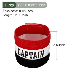 YOKIVE Captain Armband, Nylon Protective Arm Badge, Adjustable Flexibility, Great for Team Training, Competitions (Black White Red, 11.8 x 3.5 Inch)