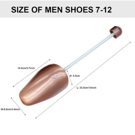 EchoDone 10 Pairs Plastic Shoe Tree Stretcher Shaper for Men Brown Color（Spring Coil Design）