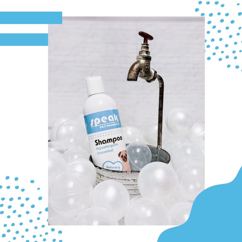 Speak Pet Products Natural Dog Shampoo, Hypoallergenic Unscented, 17oz