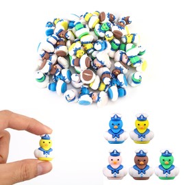 30pcs Cruise Rubber Ducks, PVC Small Captain Sailboat Duck Mini Sailing Rubber Tiny Duckies Cruise Ship Toys for Bath Toys Party Favors (Brown, Yellow, Blue, Green, Pink)
