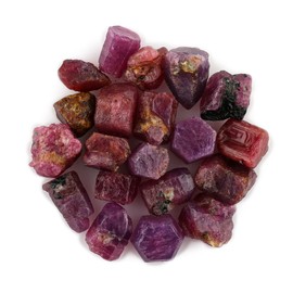 GEMKORA 25 carats Raw Ruby Rough Gemstone, Natural Crystals, Healing Stones, Wholesale Bulk Lot, Jewelry Making Stones Supply, Stone, 6 to 10mm, 4 to 6pcs
