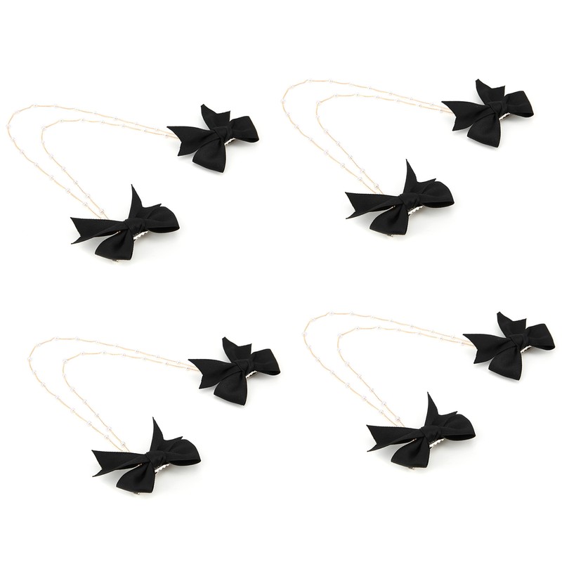 4Pcs Bow Hairpins Metal Snaps Barrettes Hair Clips Accessories with