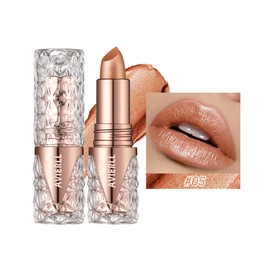DLZZRS Starry Mermaid Lipstick, Shimmer Pearl Metallic Lustre Super flash Lipstick, High Pigment, Silky Smooth, Nourishing Moisturizer Long Makeup Lasting Waterproof Sparkling Lipstick (05#)