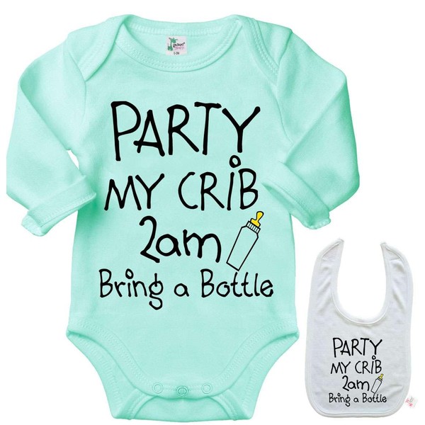 SHIRTZIE DESIGNS Party, my crib 2am, bring a bottle -Funny