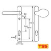 TSS Black UPVC Door Handle Pair Set, Sprung, 92mm PZ