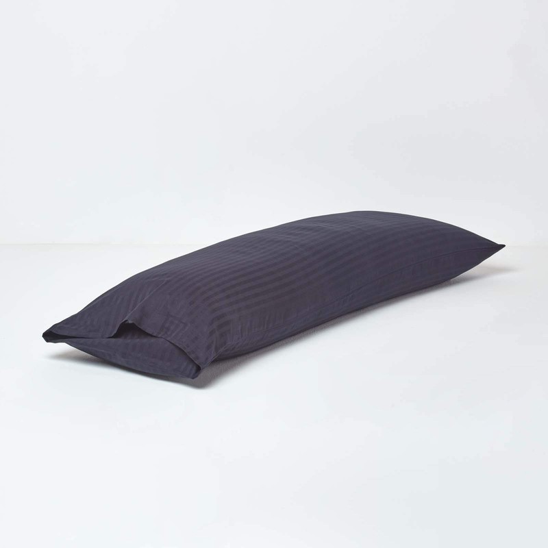 HOMESCAPES Black Pure Egyptian Cotton Body Pillowcase 330 TC 500