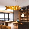 UNHO Large Artificial Brasswood Pendant Light Lamp Fish-shaped Ceiling Lights