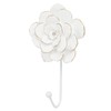 Guichifun Flower Coat Hooks Wall Decor - Resin White Decorative
