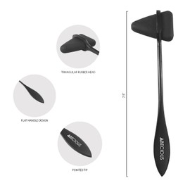 ABECIOUS Medical Taylor Hammer Professional Knee Reflex Stainless Steel Testing Tool (Black)