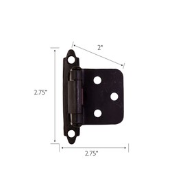 Design House 189670-ORB Overlay Hinges for Kitchen Cabinets 20-Pack Oil Rubbed Bronze