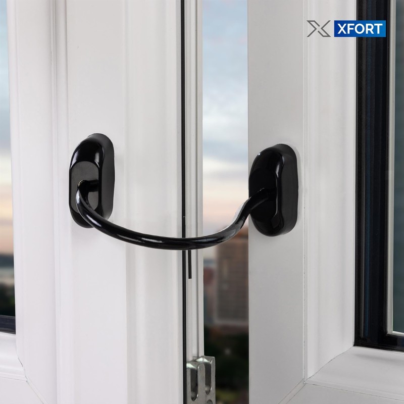 XFORT Viper Fixed Cable Window Restrictor in Black, Durable Window