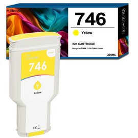 746 Yellow Ink Cartridge (P2V83A) High Capacity Compatible Ink Cartridge for 746 Z6 & Z9+ Large Format Plotter Printer,300-ml
