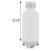JUVITUS 1 oz Opal White Glass Boston Round Bottle with