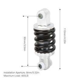 Buachois 1 Pair Mountain Bike Shock Absorbers Aluminium Alloy Spring Damper 90mm Hole Spacing 400LBS Bicycle Bile Spring Shock Absorber for 47cc 49cc Mini Motorcycle MTB Bicycle